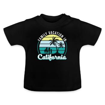 Vacances en famille - T-shirt bio col rond Bébé - noir - Devant
