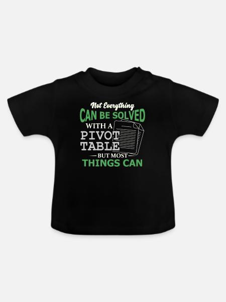 Pivot-Tabelle Tabellenkalkulation Nerd Buchhalter - Baby Bio-T-Shirt mit Rundhals - Schwarz