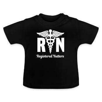 Lustige Examinierte Krankenschwester - Baby Bio-T-Shirt mit Rundhals - Schwarz - Vorne