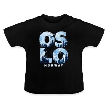 Oslo Norvège Vacances Souvenir - T-shirt bio col rond Bébé - noir - Devant