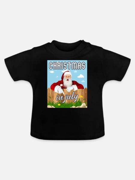 Weihnachten im Juli - Baby Bio-T-Shirt mit Rundhals - Schwarz