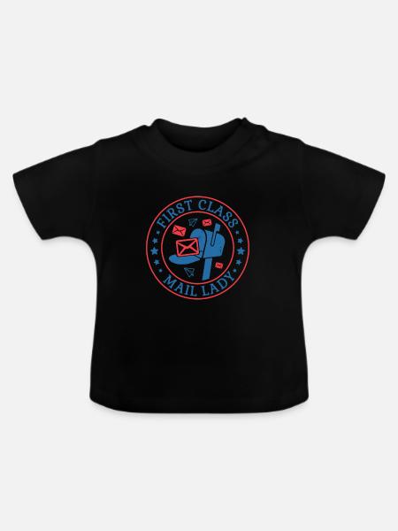 Postbote Postbotin Post Briefträger - Baby Bio-T-Shirt mit Rundhals - Schwarz
