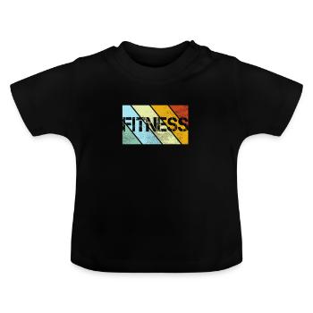 Fitness Rétro - T-shirt bio col rond Bébé - noir - Devant