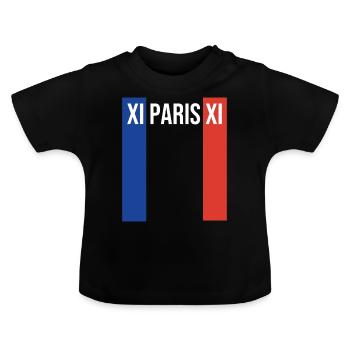 Paris XI Souvenir Arrondissement du Luxembourg - T-shirt bio col rond Bébé - noir - Devant
