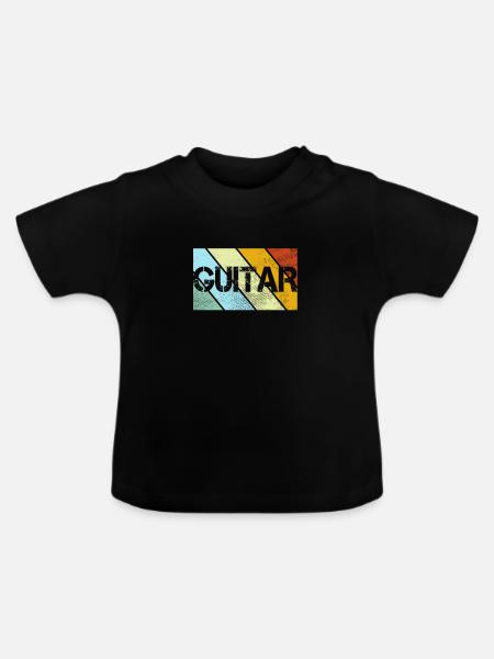 Gitarre Retro - Baby Bio-T-Shirt mit Rundhals - Schwarz