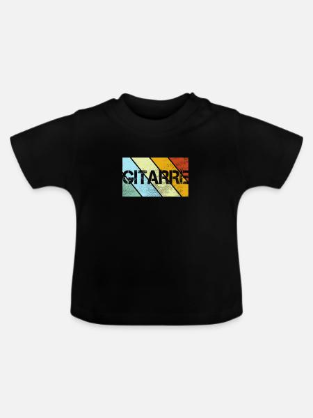 Gitarre Retro - Baby Bio-T-Shirt mit Rundhals - Schwarz