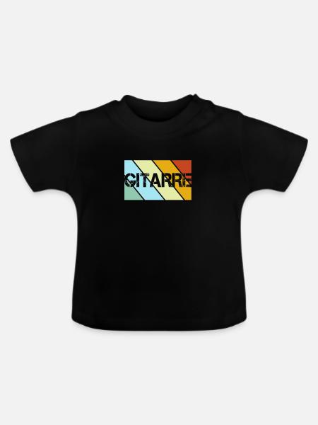Gitarre Retro - Baby Bio-T-Shirt mit Rundhals - Schwarz