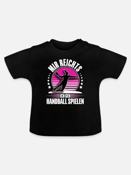 Handball Handballerin - Baby Bio-T-Shirt mit Rundhals - Schwarz