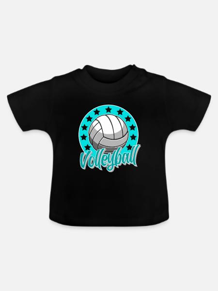 Volleyball - Baby Bio-T-Shirt mit Rundhals - Schwarz