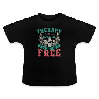 Motorradfahrer - Baby Bio-T-Shirt mit Rundhals - Schwarz - Vorne