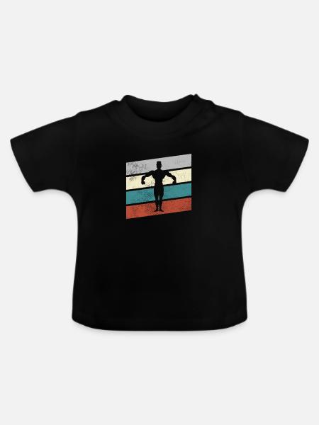 body building retro - Baby Bio-T-Shirt mit Rundhals - Schwarz