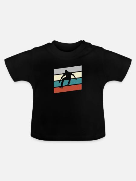 Skating Retro - Baby Bio-T-Shirt mit Rundhals - Schwarz