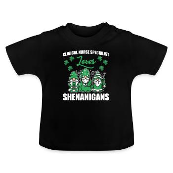 Infirmière clinicienne Saint-Patrick - T-shirt bio col rond Bébé - noir - Devant