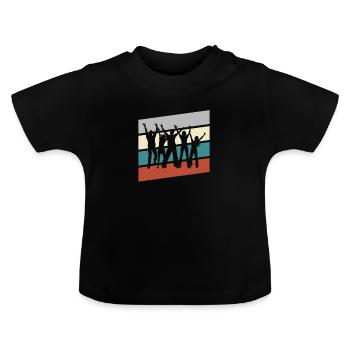 Dancing Retro - Baby Organic T-Shirt with Round Neck - black - Front