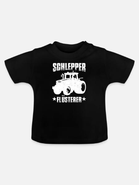 Schlepper Traktor Sprüche - Baby Bio-T-Shirt mit Rundhals - Schwarz