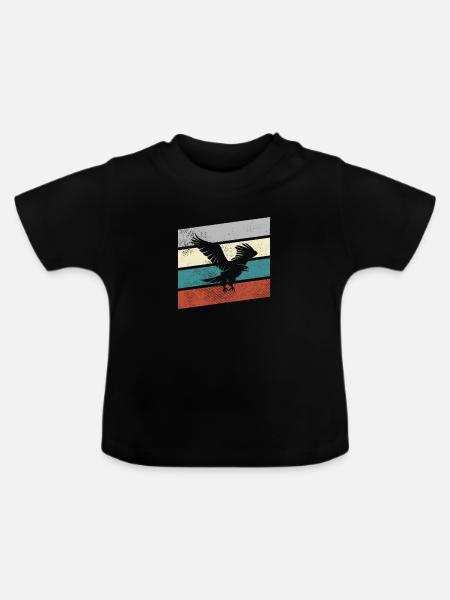 Adler Retro - Baby Bio-T-Shirt mit Rundhals - Schwarz