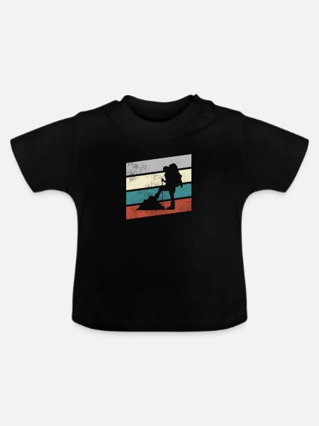 Wandern Retro - Baby Bio-T-Shirt mit Rundhals - Schwarz
