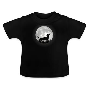 Chien teckel Propriétaire de chien Gechenkidee - T-shirt bio col rond Bébé - noir - Devant