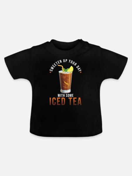 Eistee-getränkedesign Ruhe Bewahren Und Eistee - Baby Bio-T-Shirt mit Rundhals - Schwarz