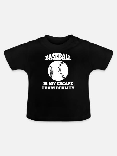 Baseball Baseballer Baseballspieler Baseballteam - Baby Bio-T-Shirt mit Rundhals - Schwarz