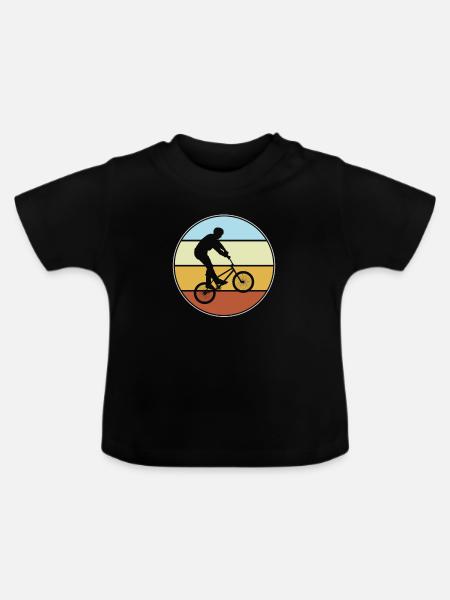 bmx retro - Baby Bio-T-Shirt mit Rundhals - Schwarz