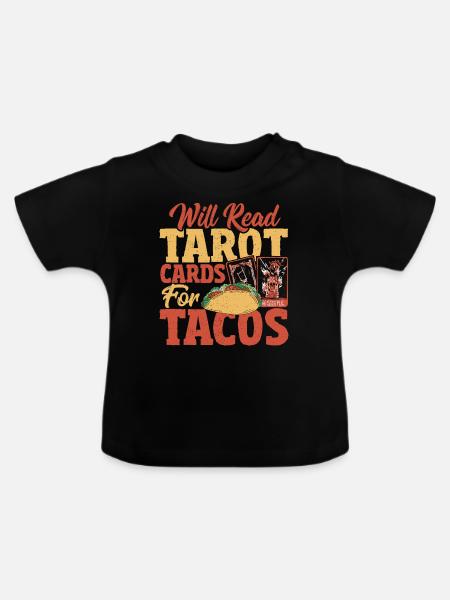 Tarotkartenleser Liest Tarotkarten für Tacos - Baby Bio-T-Shirt mit Rundhals - Schwarz