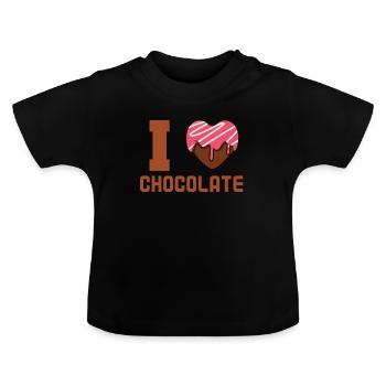 J’adore le chocolat - T-shirt bio col rond Bébé - noir - Devant