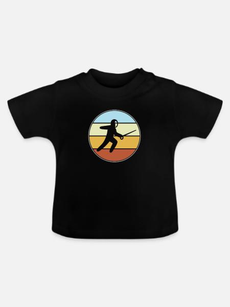 Fechten Retro - Baby Bio-T-Shirt mit Rundhals - Schwarz
