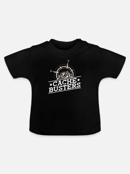 Cache Busters - Geocaching Geocacher - Baby Bio-T-Shirt mit Rundhals - Schwarz