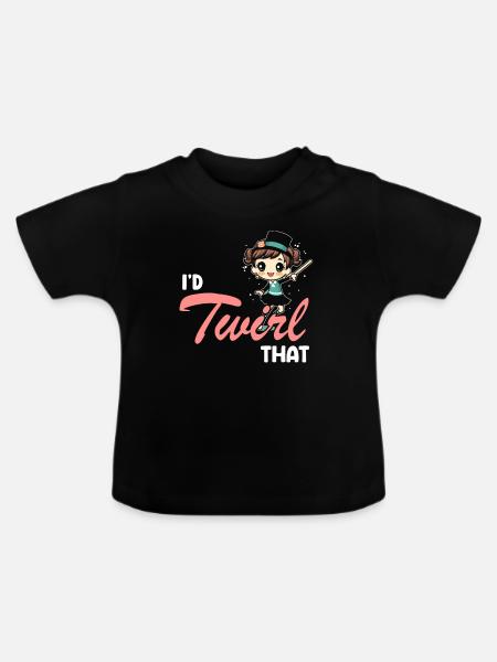 Stocktanz Design für Stabtänzerin - Baby Bio-T-Shirt mit Rundhals - Schwarz