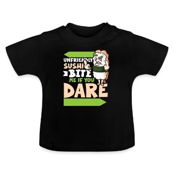 Funny Unhappy Sushi Japanese food Miso-Unhappy - Baby Bio-T-Shirt mit Rundhals - Schwarz - Vorne