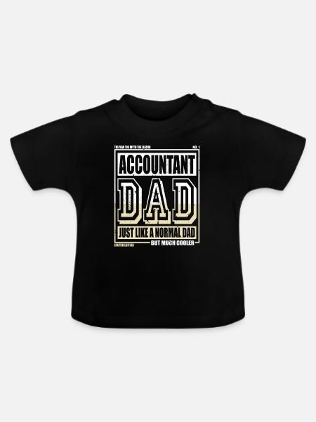 Buchhalter Papa Geschenk - Baby Bio-T-Shirt mit Rundhals - Schwarz
