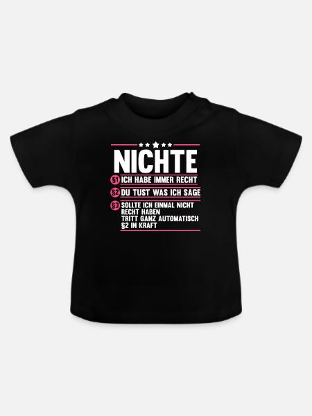 Nichte - Baby Bio-T-Shirt mit Rundhals - Schwarz