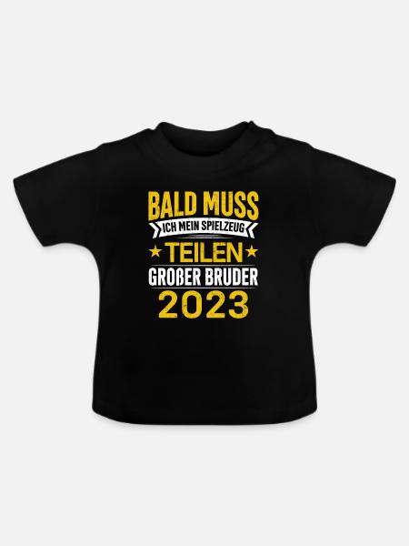 Spielzeug Große Schwester 2023 - Baby Bio-T-Shirt mit Rundhals - Schwarz