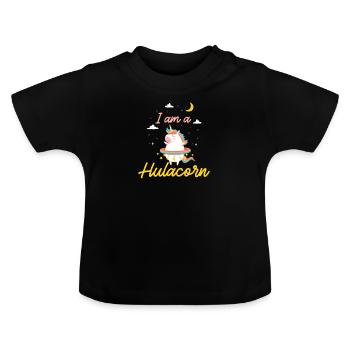 Hula Hoops Ich Bin Hulacorn Mystischer Hooper - Baby Bio-T-Shirt mit Rundhals - Schwarz - Vorne