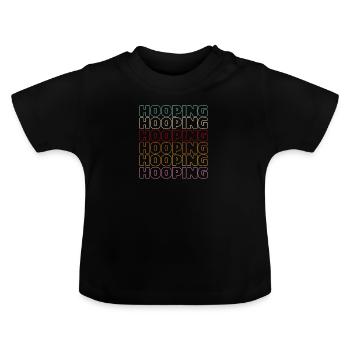 Retro Vintage Hooping Hooping Hula Hoops - Baby Bio-T-Shirt mit Rundhals - Schwarz - Vorne