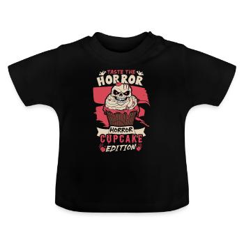 Terrifiant monstre de cupcake d’horreur d’Halloween - T-shirt bio col rond Bébé - noir - Devant