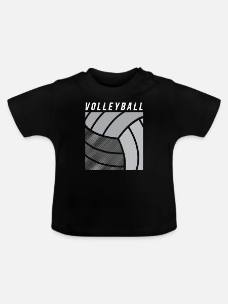 Volleyball - Baby Bio-T-Shirt mit Rundhals - Schwarz