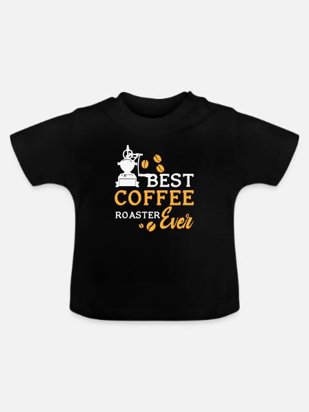 Kafffee Rösten Geschenk - Baby Bio-T-Shirt mit Rundhals - Schwarz