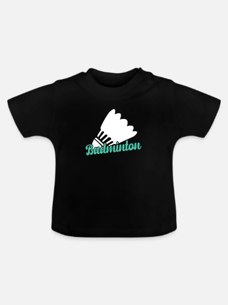 Badminton - Baby Bio-T-Shirt mit Rundhals - Schwarz