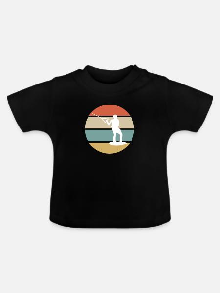 Wakeboarding Retro - Baby Bio-T-Shirt mit Rundhals - Schwarz