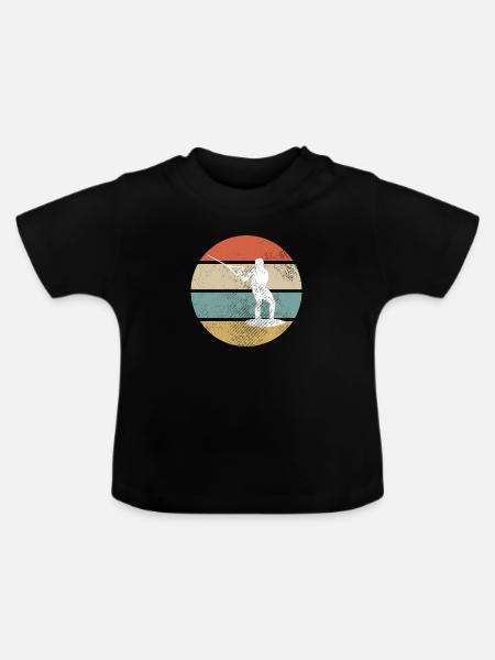 Wakeboarding Retro - Baby Bio-T-Shirt mit Rundhals - Schwarz