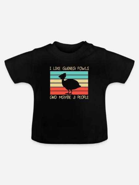 Perlhühner Perlhuhn Guinea Fowl - Baby Bio-T-Shirt mit Rundhals - Schwarz