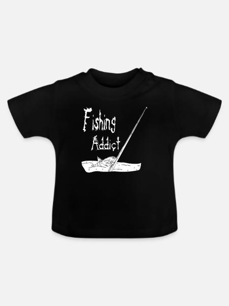 SÜCHTIGER NACH ANGELN - Baby Bio-T-Shirt mit Rundhals - Schwarz