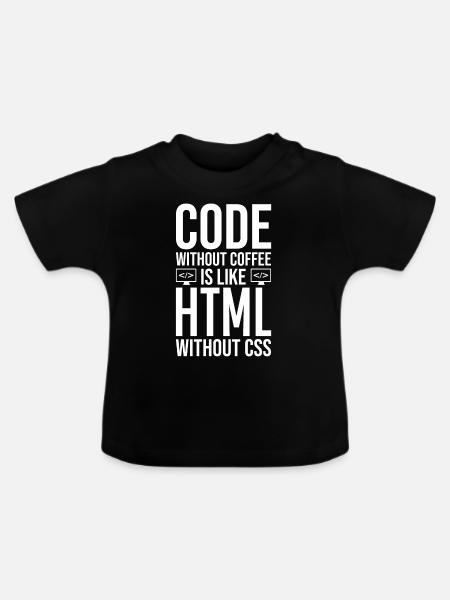 Coder Kaffee Geschenk - Baby Bio-T-Shirt mit Rundhals - Schwarz