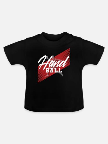 Handball Handballer - Baby Bio-T-Shirt mit Rundhals - Schwarz