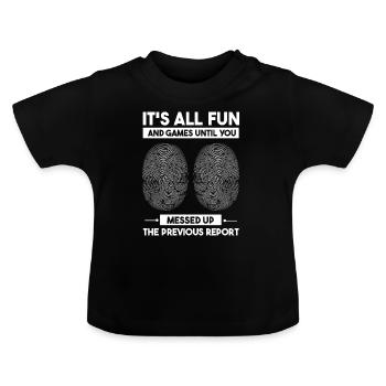 Forensischer Wissenschaftlicher Ermittler - Baby Bio-T-Shirt mit Rundhals - Schwarz - Vorne