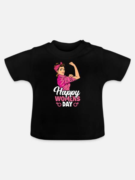 Feminismus Feministin - Baby Bio-T-Shirt mit Rundhals - Schwarz
