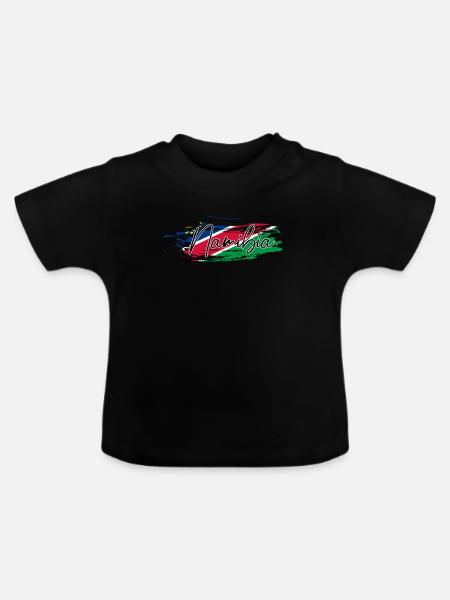 Namibia - Baby Bio-T-Shirt mit Rundhals - Schwarz