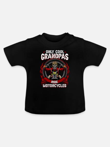 Cool Opa Biker - Baby Bio-T-Shirt mit Rundhals - Schwarz